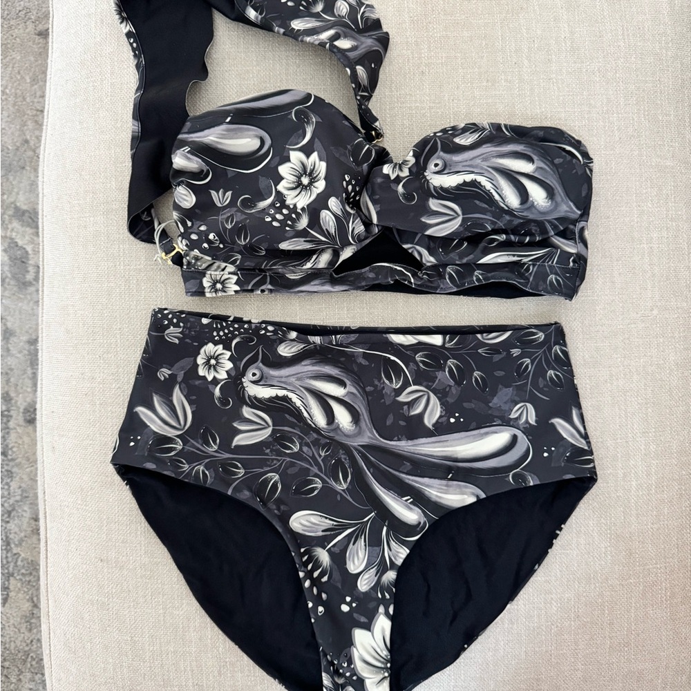 Floral Black Bikini Set